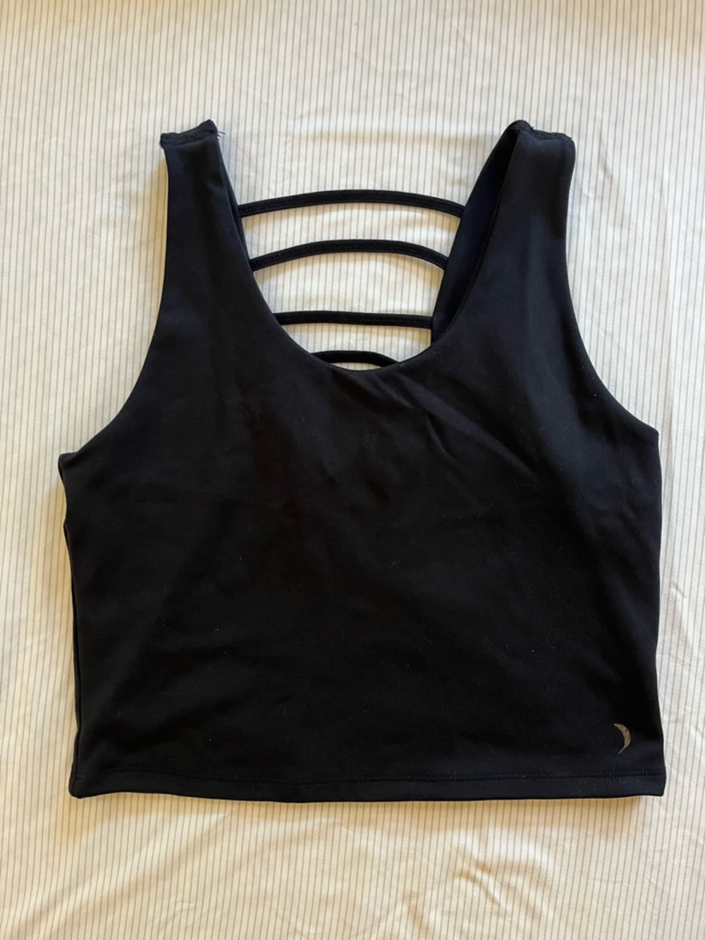 Jessica Simpson Black Active Crop Tank with Strappy Back